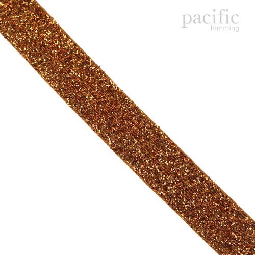 Metallic Velvet Ribbon 4 Sizes Orange