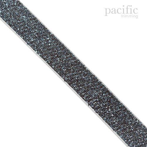 Metallic Velvet Ribbon 4 Sizes Gray