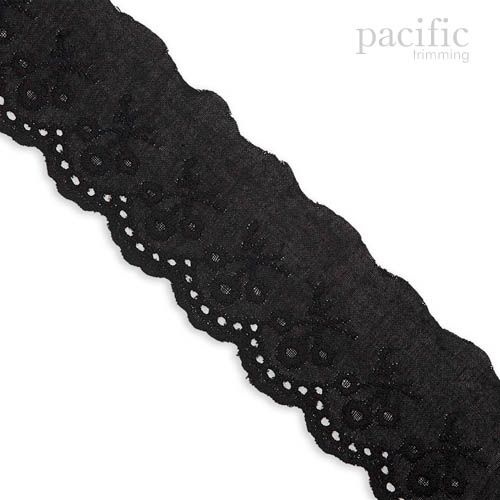 2 Inch Cotton Lace Trim Black