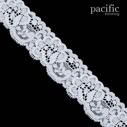 1 1/4 Inch Flower Patterned Lace Elastic