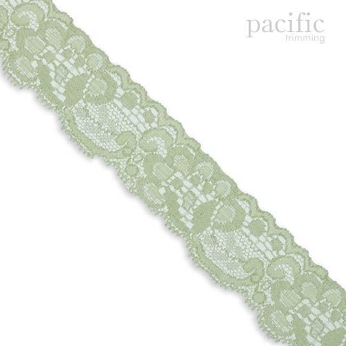 1 1/4 Inch Flower Patterned Lace Elastic