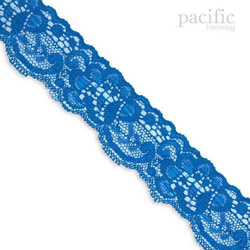 1 1/4 Inch Flower Patterned Lace Elastic