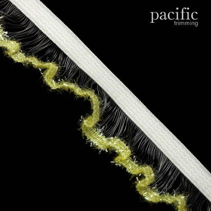 1 Inch Sparkling Edge Stretch Ruffle Elastic Trim 280052RF Yellow