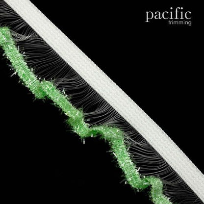 1 Inch Sparkling Edge Stretch Ruffle Elastic Trim 280052RF Green