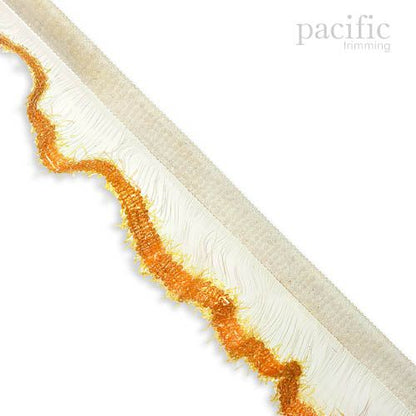 1 Inch Sparkling Edge Stretch Ruffle Elastic Trim 280052RF Orange