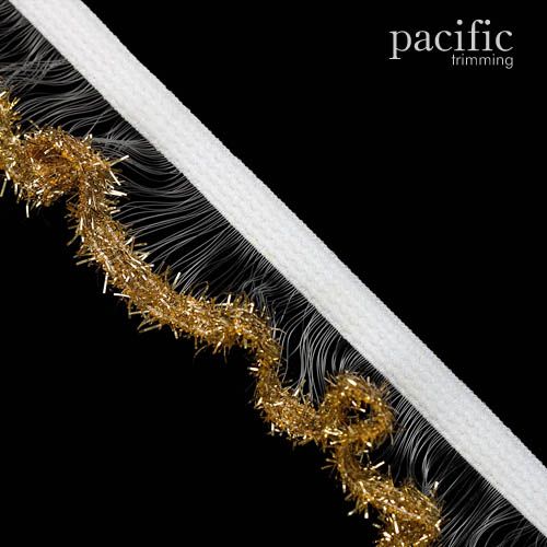 1 Inch Sparkling Edge Stretch Ruffle Elastic Trim 280052RF Gold