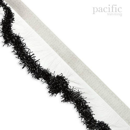 1 Inch Sparkling Edge Stretch Ruffle Elastic Trim 280052RF Black