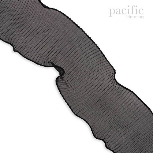 3.25 Inch Both-side Wired Pleat Trim Black