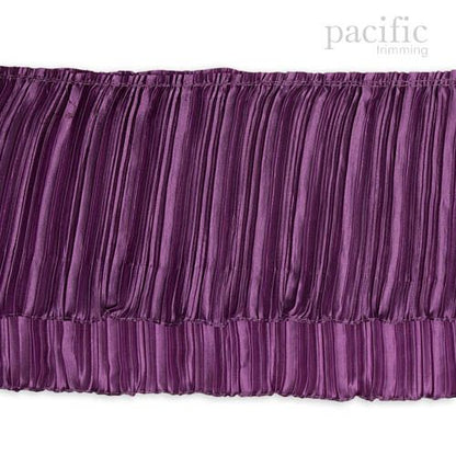 6.5 Inch 2-Layers Satin Pleat Trim Purple