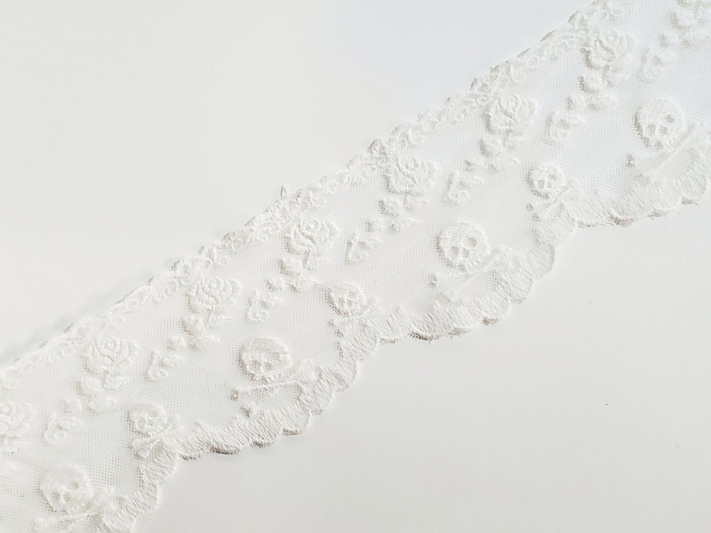 3 Inch Sheer Lace Trim White