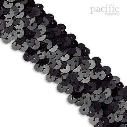 1.25 Inch 3-Row Stretch Sequins Black