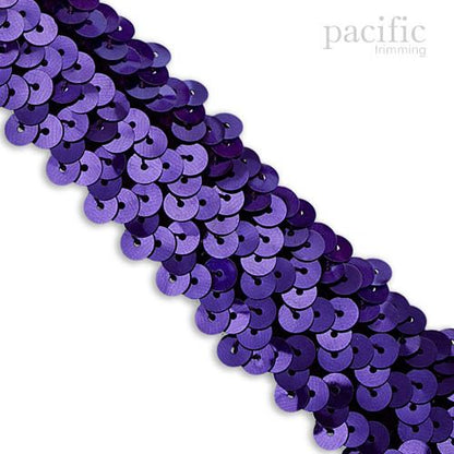 1.25 Inch 3-Row Stretch Sequins Purple