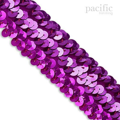 1.25 Inch 3-Row Stretch Sequins Violet