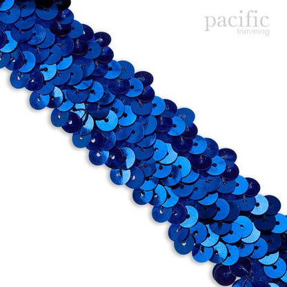 1.25 Inch 3-Row Stretch Sequins Blue