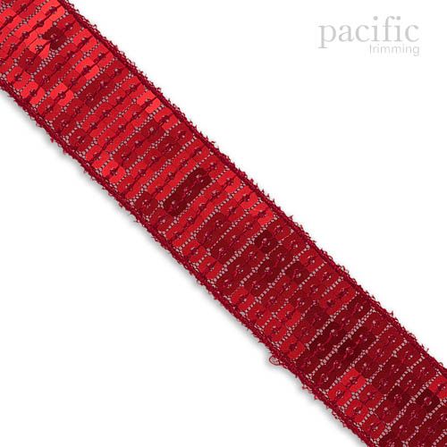 Square Sequin Trim Red Multiple Sizes