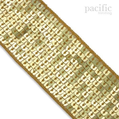 Square Sequin Trim Multiple Sizes Gold