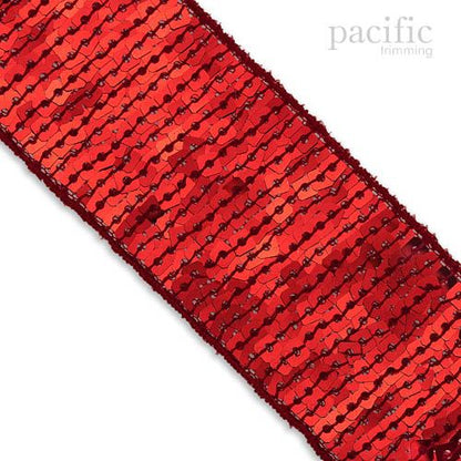 Square Sequin Trim Multiple Sizes Red