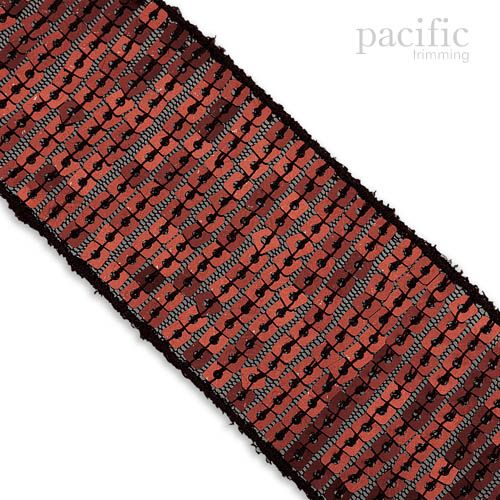 Square Sequin Trim Multiple Sizes Brown