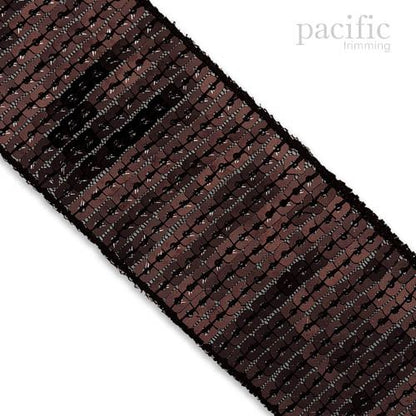 Square Sequin Trim Multiple Sizes Dark Brown