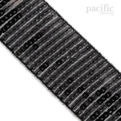 Square Sequin Trim Multiple Sizes Black