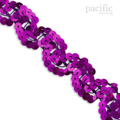 1 Inch Sequin Scroll Trim Purple