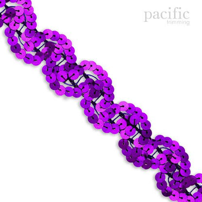 1 Inch Sequin Scroll Trim Violet