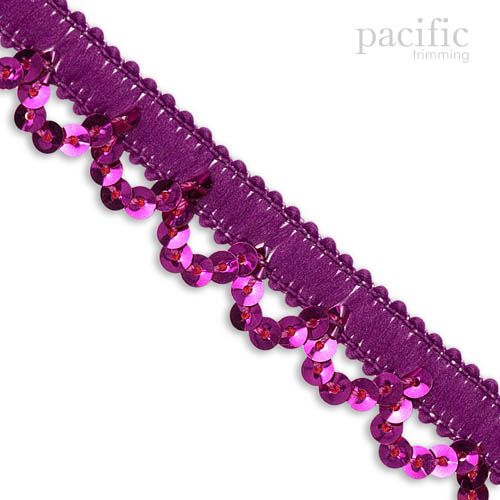 0.75 Inch Stretch Sequin Trim Violet