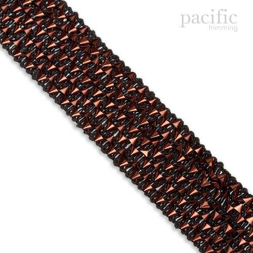 1 Inch Stretchable Sequin Foil Trim Brown