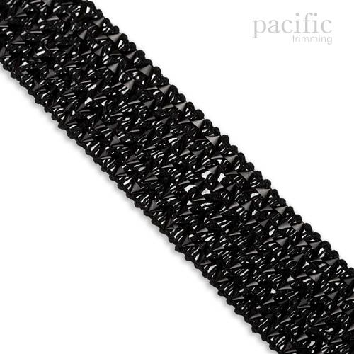 1 Inch Stretchable Sequin Foil Trim Black