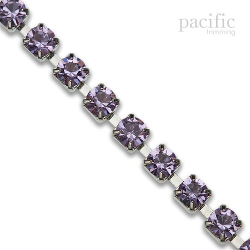 Rhinestone Chain Nickel Base Amethyst Stone