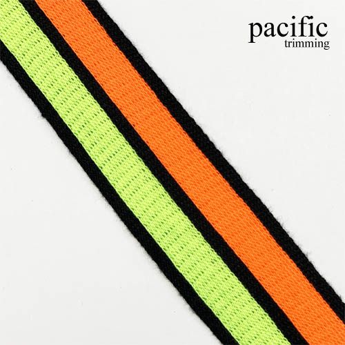 1.13 Inch Black with Neon Stripe Neon Yellow/Neon Orange