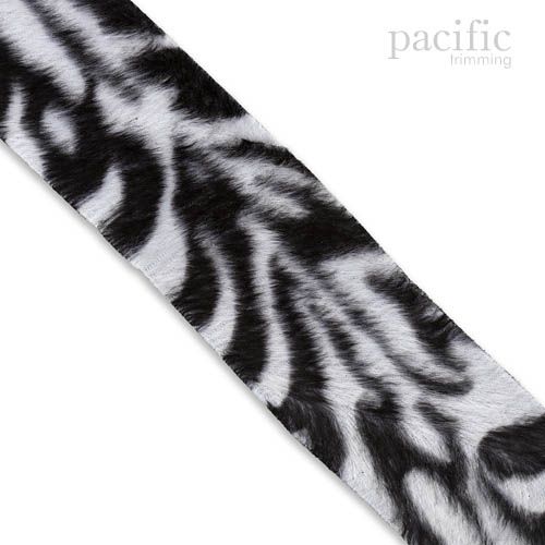 40mm Zebra Printed Trim Black/White