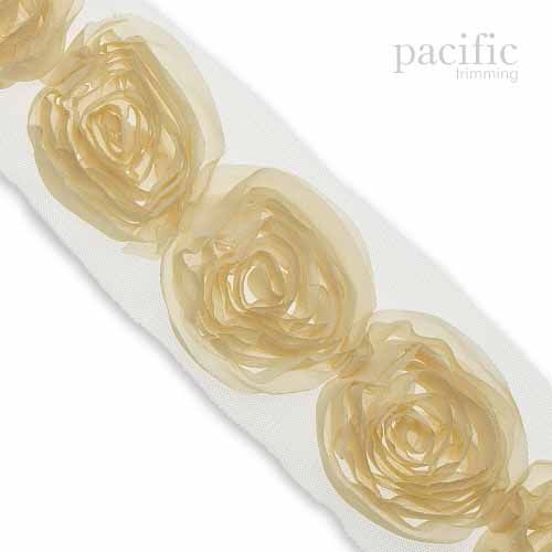 2.75 Inch Rosette Trim Cream