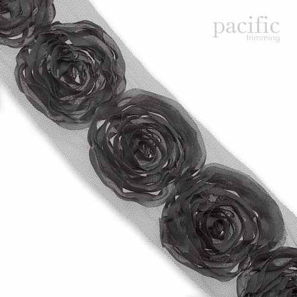 2.75 Inch Rosette Trim Dark Gray