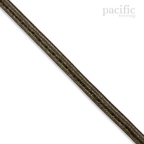 3mm Stitched Leather Cord Dark Khaki