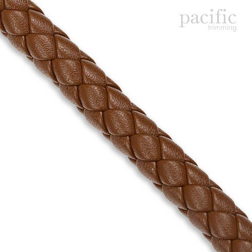 9mm Round Leather Braid Brown