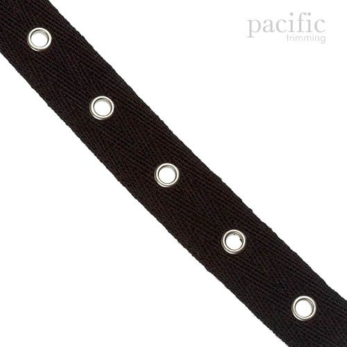 0.75 Inch Cotton Twill Eyelet Tape 350048TA Black