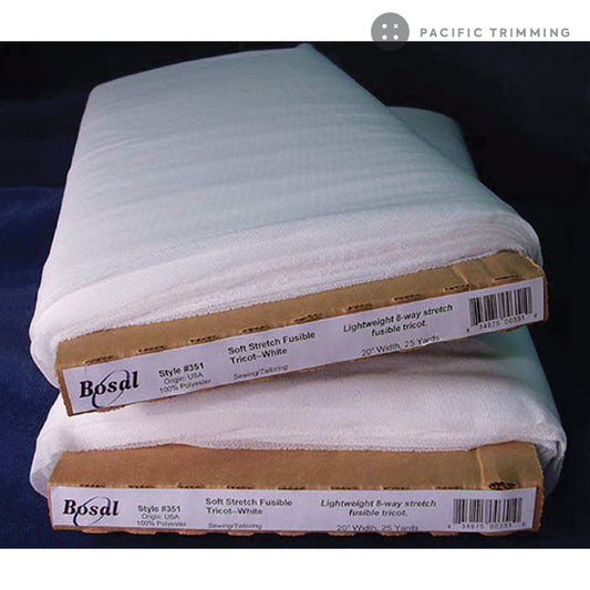 Bosal 8 Way Stretch Tricot Fusible Interfacing 20" White #351