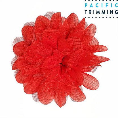 5 Inch Beautiful Floral Appliques Red