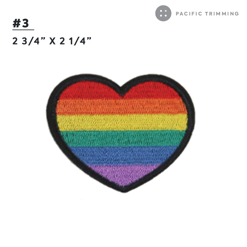 LGBT Pride Rainbow Embroidered Iron On Patches