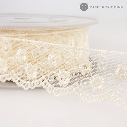 Premium Quality 1 3/8", 2 3/4" Flower Embroidered Lace