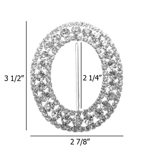 2.25 Inch Rhinestone Slider Silver