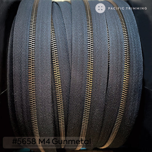 *Stock Clearance Sale* riri Zipper Continuous Chain M4 #5658 Tape with Gunmetal Teeth - Pacific Trimming