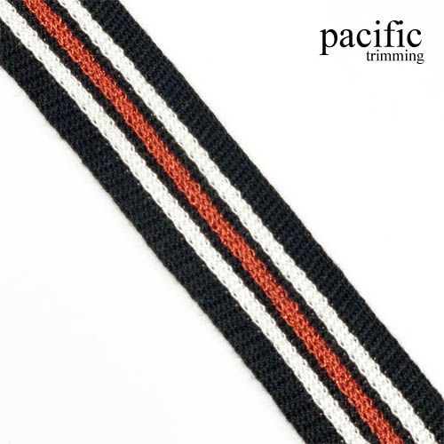 1.38 Inch Black/Red/White Stripe 