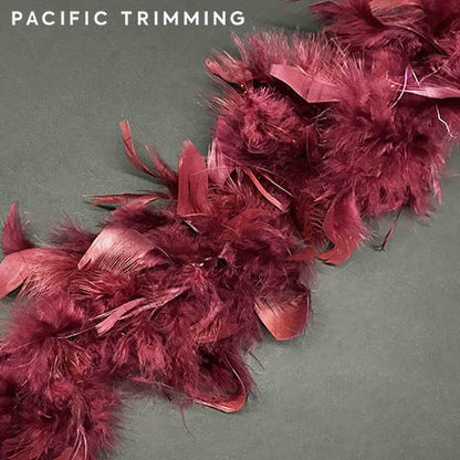 Chandelle Boa Feather Trim Burgundy