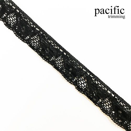 1 Inch Black Cotton Lace Trim