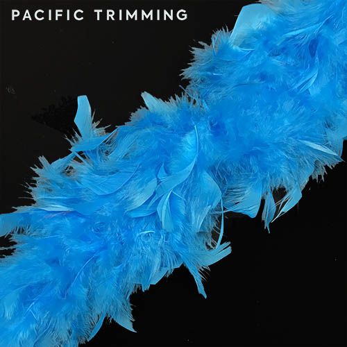 Chandelle Boa Feather Trim Blue