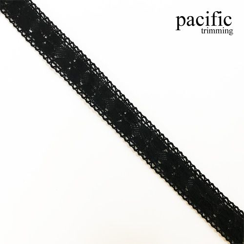 0.75 Inch Black Lace Trim