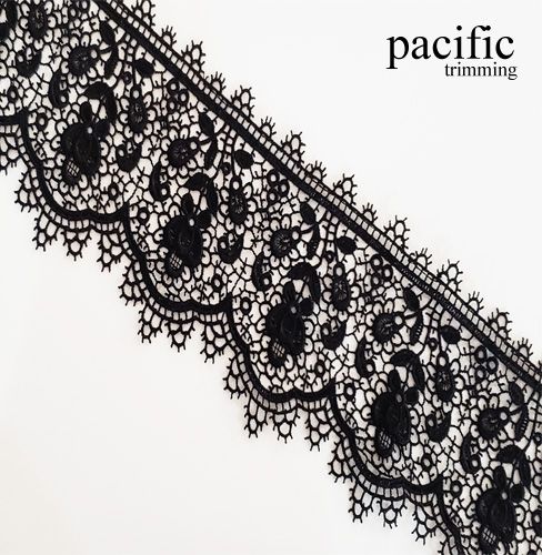 3.5 Inch Polyester Lace Trim Black