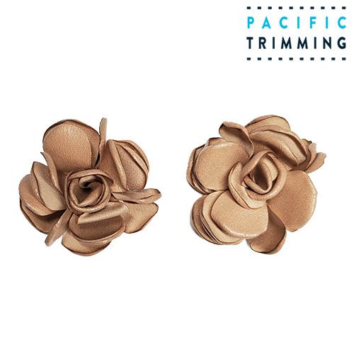 1.75 Inch Beautiful Rose Appliques Beige